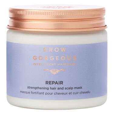 Grow Gorgeous Repair Hair and Scalp Mask 200ml - With Niacinamide - For Damaged, Brittle hair - Suitable for Bleached and Chemically Treated Hair - Vegan
