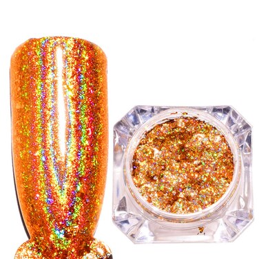 Nail Glitter Gold Shining Powder Magic Laser Pigment DIY Art Decorations 2Boxes