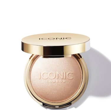 ICONIC LONDON Lit and Luminous Baked Highlighter   Powder Highlighter for a Radiant Glow, Cruelty-Free, Vegan Makeup, 0.56 oz