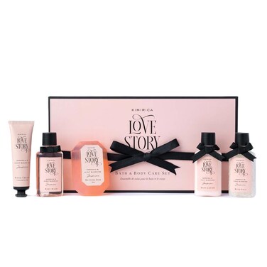 Love Story Luxury Bath &amp; Body Care Gift Set   with Notes of Gardenia &amp; Night Blooming Jasmine   Includes Bath Salt, Body Wash, Body Lotion, Bathing Bar &amp; Hand Cream   5 Piece Set