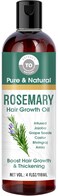 Rosemary Hair Growth Oil - 4 floz/118ml - Hair Oil For Hair Fall Control and Nourishment - Made with Castor Oil, Jojoba Oil, Grape seed Oil, Almond oil, Amla Oil and Bhringraj Oil