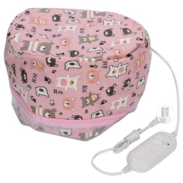 Hair Steamer Thermal Heat Cap Electric Hair Cap Deep Conditioning Natural Hair Scalp Treatment Spa Adjustable Oil Treatment Steamer Hat Hot Head Care(US)