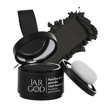 Hairline Powder Root Touch-Up Temporary Concealing Powder for Women &amp; Men, Instant Gray Coverage, Black (0.14 Ounce, Pack of 1)