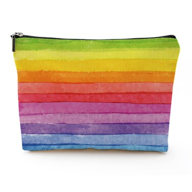 Makeup Bag for Women Large Makeup Bag Travel Cosmetic Bag Zipper Pouch Toiletry Bags 7X10in Rainbow