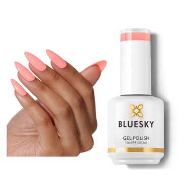 BLUESKY Pink Gel Polish- Peach Pink Soak Off Gel Polish,Vegan,Long Lasting&amp;Chip Resistant,Nail Art,DIY at home, Nail Lamp Needed,15ml,A097P/PINK GLOW
