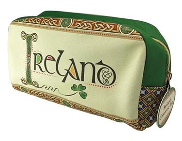 Royal Tara Ireland Cosmetic Bag Shamrock Makeup and Accessories Travel Organizer St Patrick's Day Gift 9.05"", green