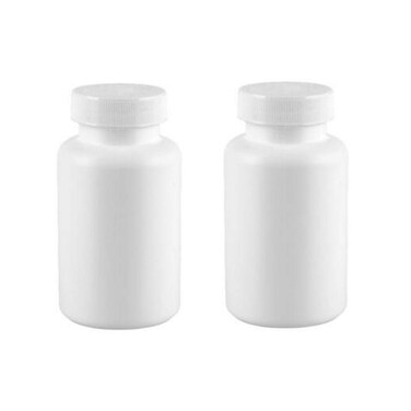 2PCS 200ML 6.8OZ White Empty Plastic Bottles with Screw Cap Solid Powder Holder Storage Box Refillable Portable Durable Container Jar Pot for Travel Daily Life Use