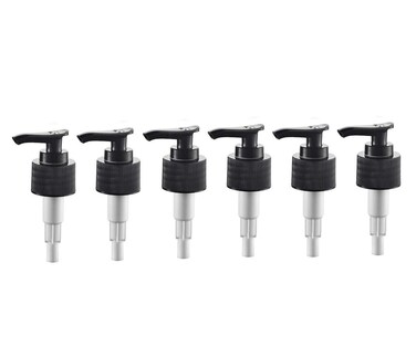 12Pcs Plastic Dispenser Pump Heads Replacement for Shampoo, Conditioner, Gel, Body Wash - Black - 24/410 Neck Size - 5oz/8oz Bottle