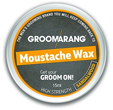 Moustache &amp; Beard Wax Extra Strong Sandalwood 100% Natural Hair Care Organic &amp; Vegan 15ml