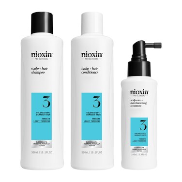 Nioxin Scalp + Hair Thickening System Kits   For Natural, Colored, &amp; Damaged Hair with Light to Progressed Thinning   Strengthen &amp; Boost Hair Density with Niacinamide &amp; Biotin   3 Month Supply