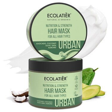 Hair Mask for Damaged Hair - Nutrition &amp; Strength, Deep Conditioning Treatment, Hydrating &amp; Restorative Care, Vegan, 97.2% Natural Ingredients with Coconut &amp; Avocado Oil, 13.5 Fl Oz