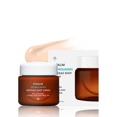 P.CALM Retinolagen Ampoule Shot Cream 60ml   Vegan Pore Tightening Facial Moiturizer with Retinol, Vegan Collagen, PHA, Bakuchiol for Sensitive Skin   Korean Skincare