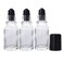 3Pcs 30ML Clear Glass Empty Refillable Roll-On Bottles with Stainless Steel Roller Ball and Black Cap Essential Oil Perfume Eye Essence Fluid Cosmetic Containers Dispense Sample Vials for Beauty