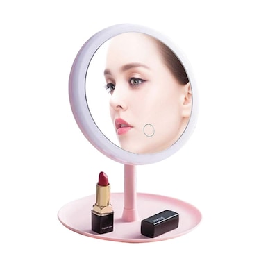 Lighted Makeup Mirror Rechargeable,3 Levels of Light 90 Degree Swivel &amp; Touch Screen Dimming, Detachable Portable Traveling Makeup Vanity Mirror with Lights Birthday for Girl