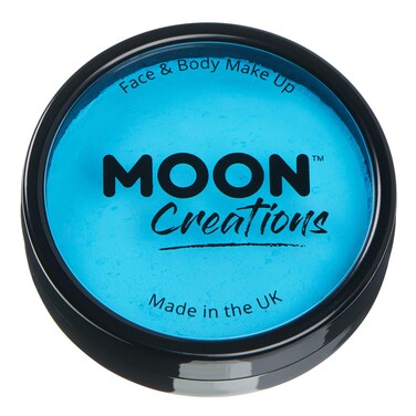 Pro Face &amp; Body Paint Cake Pots by Moon Creations - Aqua - Professional Water Based Face Paint Makeup for Adults, Kids - 1.26oz