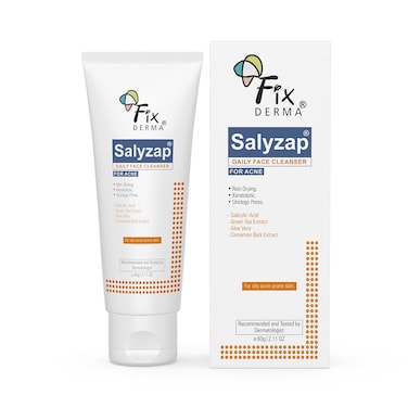 FIXDERMA 2% Salicylic Acid Face Cleanser, Salyzap Daily Face Cleanser for Acne   Face Wash for Women &amp; Men   Sutable for Oily Skin, Acne Prone &amp; Sensitive Skin - 2.1 Fl Oz