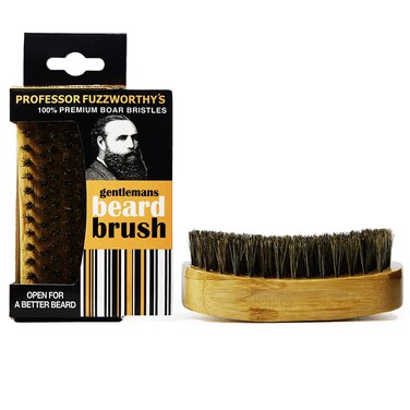 Professor Fuzzworthy's DELUXE Beard Brush 100% Boar Bristle   Mens Best Easy Beard Grooming Tool for a Fluffy Soft Beard - Promotes Beard Growth - Natural Bamboo Wood Handle