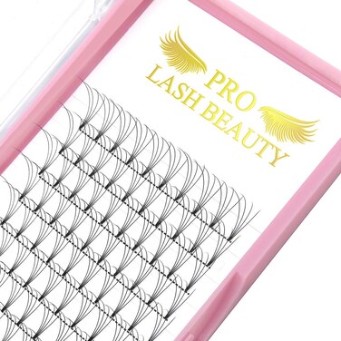 Premade Fans Eyelash Extensions 4D-C-0.10-16 Short Stem Premade Volume Eyelash Extensions .07 .10 C D Curl Pre made Lash Fans 9 to 20 mm Volume Lash Extensions (4D-C-0.10,16mm)