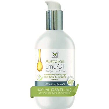 Emu Oil Skin Moisturizer - Scalp, Hair, Face, Body &amp; Nail Moisturizer with Omega 3, 6, 9, Vitamins, &amp; Minerals - Body &amp; Face Serum for Fine Lines, Stretch Marks, Dry Lips &amp; Cuticles - 100mL, Unscented