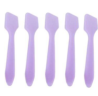 100pcs Plastic Spatulas Cosmetic Scoop Stick Spatula Applicator Tool for Mixing and DIY Mask Facial Cream Makeup Skin Care Products 3.2" Reusable (Purple)