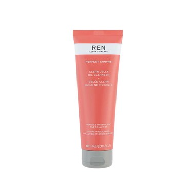 REN Clean Skincare - Perfect Canvas Clean Jelly Oil Cleanser - Non-Stripping Face Cleanser to Remove Makeup, Pollution &amp; SPF, 3.3 fl oz