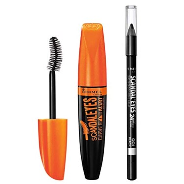 Rimmel ScandalEyes Curve Alert Mascara with ScandalEyes Waterproof Kohl Kajal Liner, 1 Set, Combo