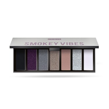 Pupa Milano Make Up Stories Eyeshadow Palette 002 Smokey Vibes - 7-Shade Shadow Collection with Matte, Satin, and Metallic Color Options - High Pigment Formula - Soft, Blendable Texture - 0.469 oz