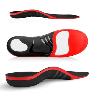 (220+lbs) Plantar Fasciitis Strong Arch Support Insoles for Men Women - Orthotic Inserts Insoles High Arch for Arch Pain, Flat Feet - Boot Work Shoe Insole - Heavy Duty Support Pain Relief, Black, L