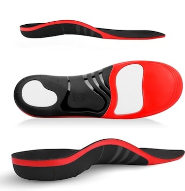 (220+lbs) Plantar Fasciitis Strong Arch Support Insoles for Men Women - Orthotic Inserts Insoles High Arch for Arch Pain, Flat Feet - Boot Work Shoe Insole - Heavy Duty Support Pain Relief, Black, XS