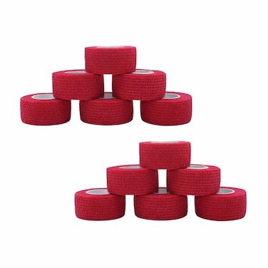 [12 Pack-1" x5Yards] MINGYUE Self Adhesive Bandage Wrap,Athletic Tape,Sports Tape,Wrist and Ankle Wrap Tape,Cohesive Bandage for Vet Tape(Red)