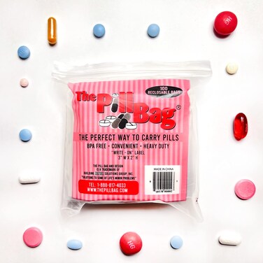 Medicine Pill Organizer with Labels for AM/PM   Resealable Disposable Pill Pouches for Medicine, Vitamins, Gummies   Plastic Pill Bags for Travel   Standard Size   100 Count