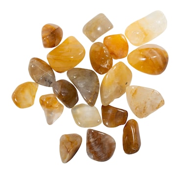 Tumbled Stones   Yellow Hematoid Quartz   1/4 LB   Bulk Crystals, Healing Stones, Spiritual Gifts for Women, Reiki, Chakra, Witchcraft, Yoga, Meditation Accessories