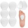 0.2'' Thick Wool Felt Ball Foot Cushions, Self-Adhesive Metatarsal Forefoot Pads, Anti Slip Shoe Inserts for Open Toe Shoe, Heel Pads for Stopping Feet from Sliding Forward-(White)