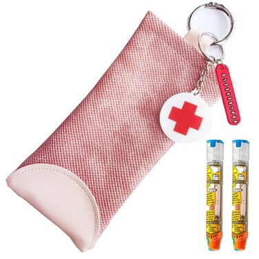1 Pack Epipen Carry Case, Epi Pens Carrying Case EpiPen Carrier, EpiPen Carrier Slim with Clip Epipen Holder Pouch for 2 EpiPen Allergy Medicine Essentials