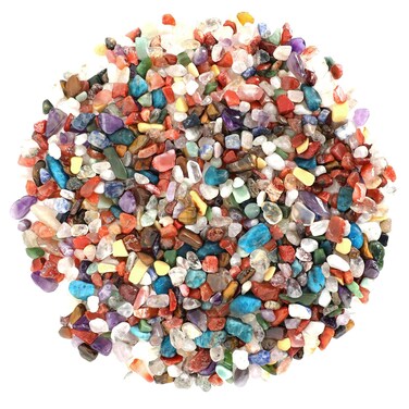 1.1lb Natural Mixed Crystal Chips Stones-Mixed Healing Crystal Chips, Crushed Crystal Mixed Gemstones for Crafts, Beautiful Package for Gift (Mixed Stones)