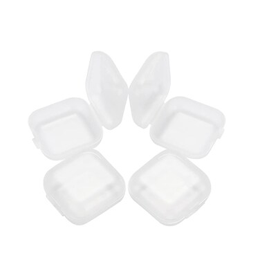10 Pcs Mini Clear Plastic Boxes Transparent Pills Case Square Jewelry Bead Containers Empty Earplugs Box for Storage Small Items