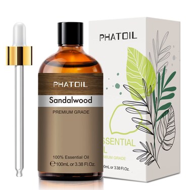 100ML Sandalwood Essential Oil, Pure Aromatherapy Essential Oils for Diffuser, Humidifier, Relax, Scented Oils for Soap, Candle Making, Huge 3.38fl.oz Bottle
