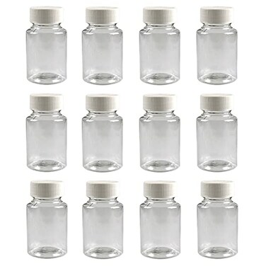 10PCS 200ML / 6.8oz Empty Refillable Square Bottles Plastic Portable Solid Powder Bottles Holder Storage Container Case Box (White)