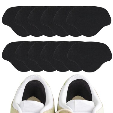 12 Pcs Shoe Heel Repair Patches, Quick Self-Adhesive Inside Shoe Hole Patches for Sport Shoes, Work Shoes, Walking Shoes, Hiking Shoes, Tennies, Sneaker (Black)