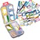 1Pack Travel Pill Organizer - 10 Compartments Pill Case, Compact and Portable Pill Box, Perfect for On-The-Go Storage, Pill Holder for Purse (Gray with 156 Stickers)