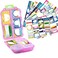 1Pack Travel Pill Organizer - 10 Compartments Pill Case, Compact and Portable Pill Box, Perfect for On-The-Go Storage, Pill Holder for Purse (Pink with 156 Stickers)