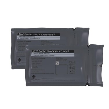 2 Pack - 4 Inch - Bandage for Massive Hemorrhages, by Safeguard Medical. Made in The USA, TAA Compliant