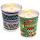2 Pack Citronella Candles, Natural Soy Wax with 3 Wicks, Decorative Outdoor and Indoor Candle for Patio, Garden, Camping, Long-Lasting Burn in Vibrant Tribal Patterned Tins