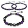 2 Pack Magnetic Therapy Anklet Bracelet Plus 1 Pack Magnetic Bracelet for Women/Men Weight LossBoost Metabolism, Keep Slimming Magnetic Therapy Hematite Purple Amethsyt Gemstone Anklet Bracelet Set
