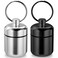 2 Pack Mini Case Keychain Holder Waterproof Metal Organizer Portable Travel Container Pocket Case with Carabiners for Outdoor Camping Travel (Black, Silver)