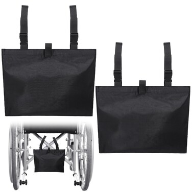 2 Pcs Catheter Bag Covers 11 x 9 x 9 Inch Urine Drainage Catheter Bag Holder with Adjustable Straps for Urine, Nephrostomy(Black)