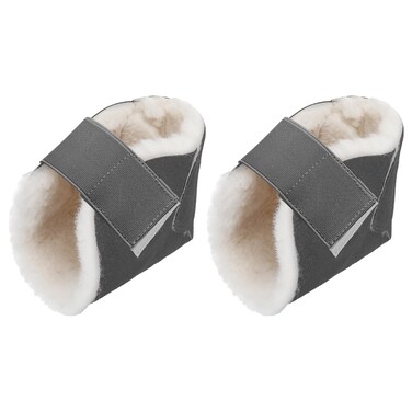 2 Pcs Heel Protectors for Pressure Sores Sheepskin Heel Pads Soft Foot Cushions Pad Heel Protectors Adjustable Foot Pillows with Securing Strap for Bed Sore Ankle Ulcers(Dark Grey)