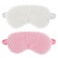 2 Pcs Plush Fluffy Eye Mask Soft Sleeping Blindfold Eye Cover Comfortable Furry Faux Fur Sleeping Mask Satin Nap Night Eyeshade Cover for Women Men Gift (White, Pink)