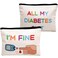 2 Pieces Diabetic Supplies All My Diabetes Funny Organizer Travel Bag Canvas Bag Diabetic Emergency Canvas Bag Toiletry Make up Zipper Pouch Case for Women Grandma Grandpa Mom Dad Christmas Presents