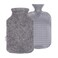 2.0L Fashy Hot Water Bottle with Barker Textiles 100% Wool Cover (Black) Hot Water Bag with Cover